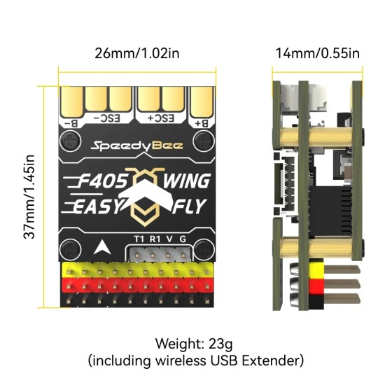 Speedybee F405 Wing Mini App Ardupilot Inav 2-6s Easy Fly Fixed Wing Flight Controller for Rc Multirotor Airplane Model